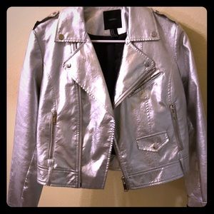Silver motorcycle jacket